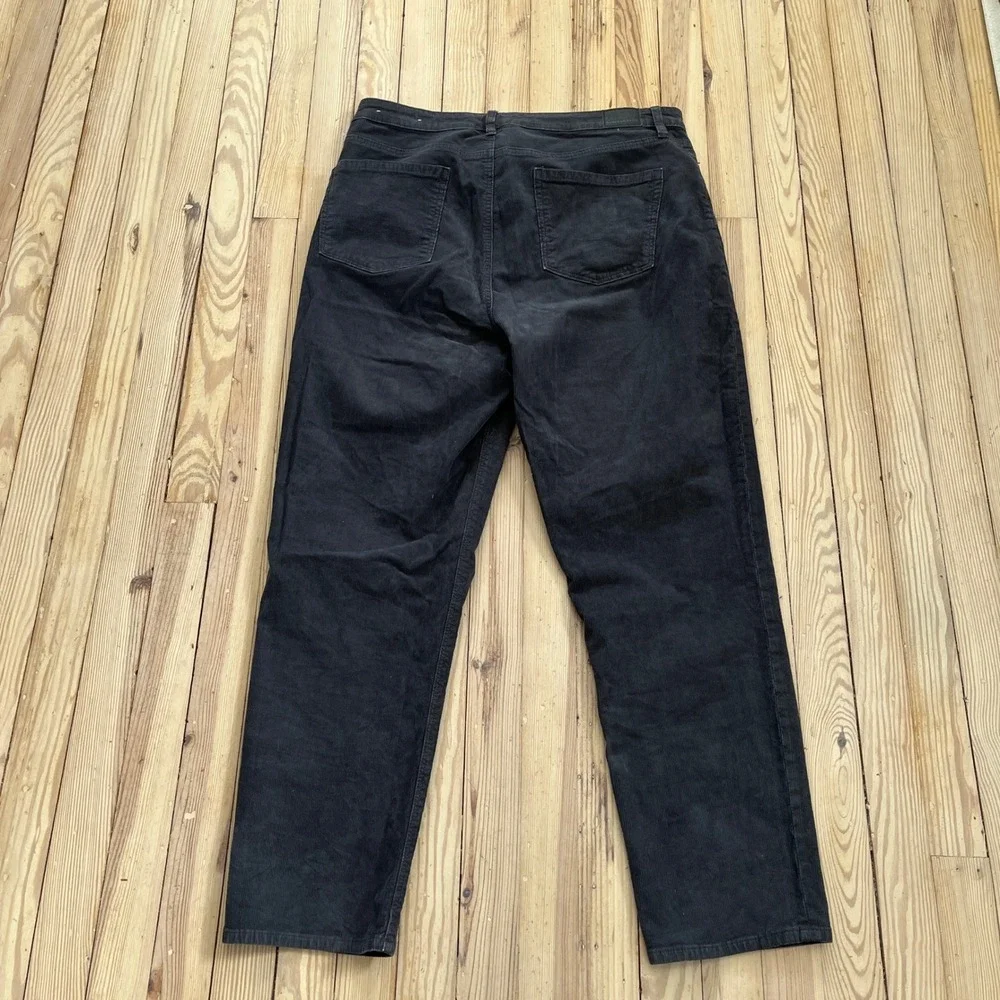 American Eagle Corduroy Pants Women Size 16 Long dark‎ gray y2k Stretch straight